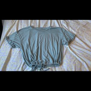 AE cropped string tie top